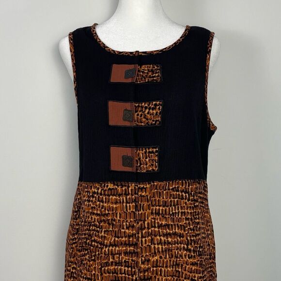 Vintage‎ Napa Valley Crinkle Artsy Midi Maxi Dress Size Small Teacher Boho 90's - Picture 2 of 9